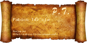 Pabics Tícia névjegykártya
